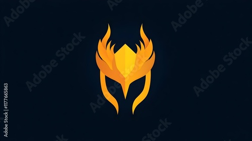 Viking Helmet Emblem, a striking icon featuring a traditional Viking helmet engulfed in vibrant flames, symbolizing strength and valor.