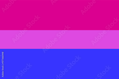 BISEXUALITY Flag. Pride Flag. LGBTQ+. Pride Parade. Multicolored LGBTQIA linear flag.