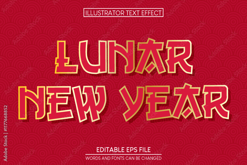 lunar new year. text effect lunar new year. text effect
