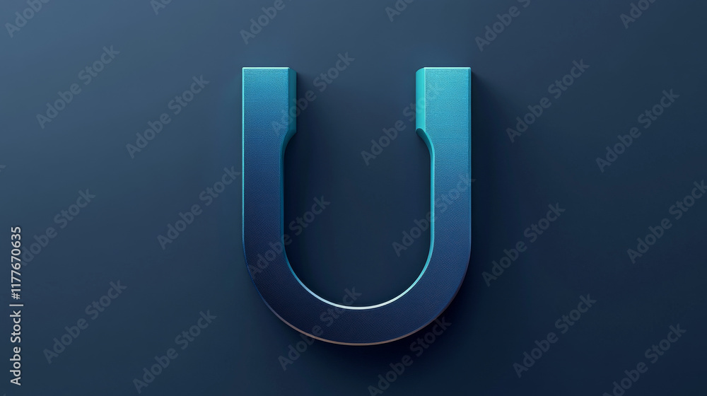 Vector letter U logo. Brand logo U for the company in the form of 3D letters Vector letter U logo. Brand logo U for the company in the form of 3D letters