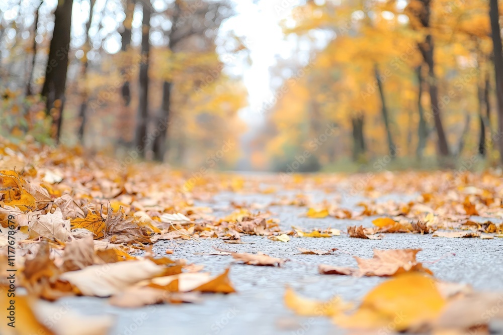Autumn Path Through Golden Trees A Serene and Colorful Landscape Autumn Path Through Golden Trees A Serene and Colorful Landscape