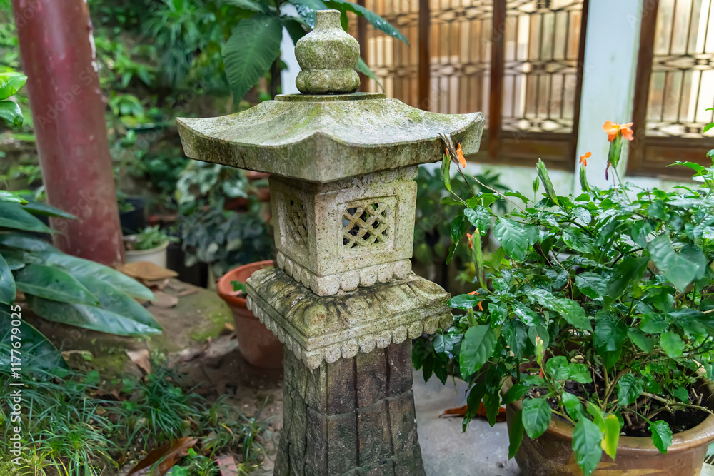Scenic stone made arbour in Garden Scenic stone made arbour in Garden