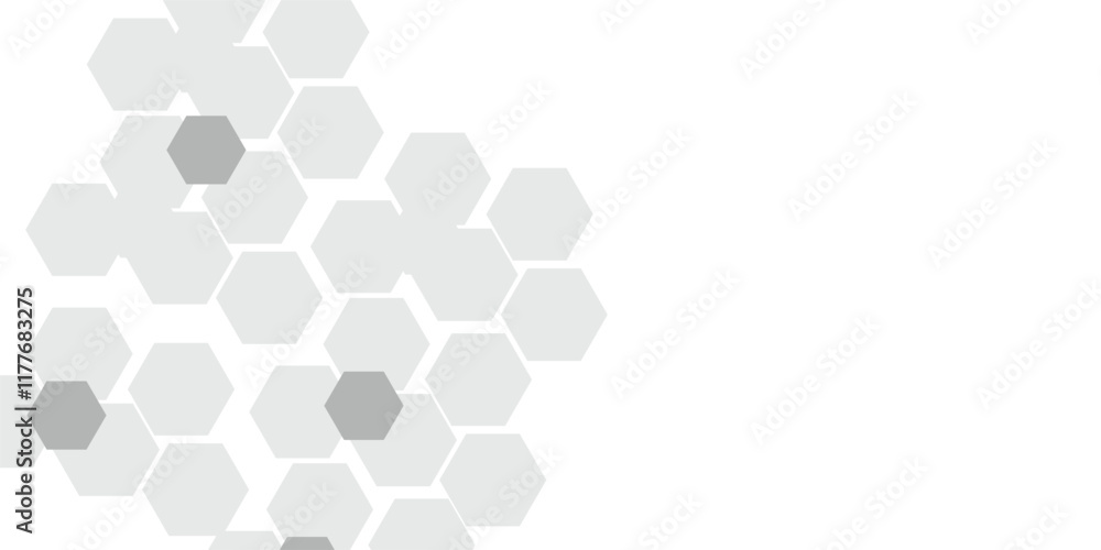 Geometric technology white and grey hexagon background. Abstract vector illustration Science technology and medical concept hexagon on transparent background.
Geometric technology white and grey hexagon background. Abstract vector illustration Science technology and medical concept hexagon on transparent background.