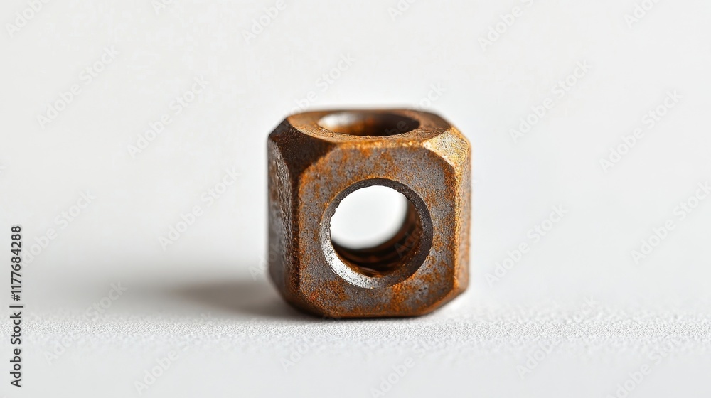 Rusty Nut on a Plain Background Rusty Nut on a Plain Background