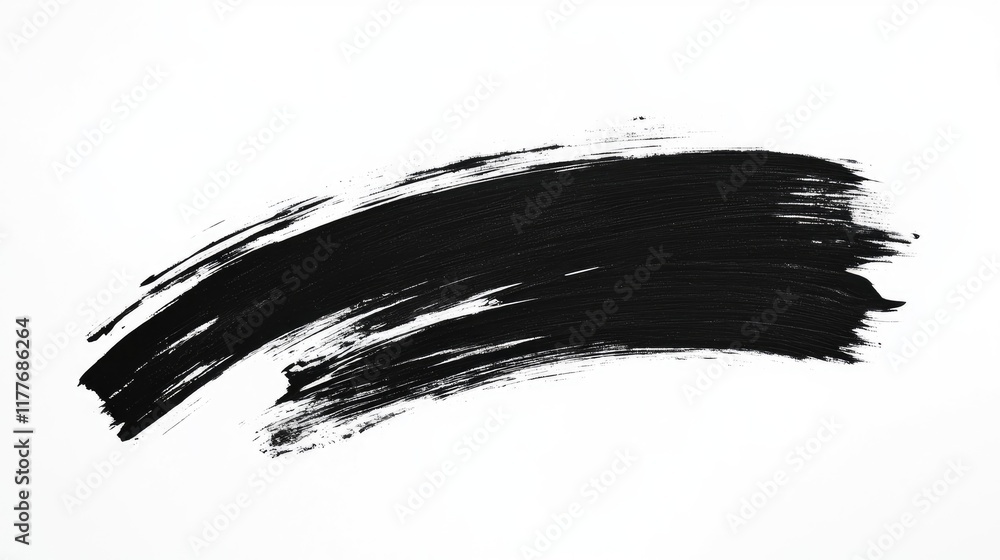 Abstract black brushstroke texture on clean white background for artistic design or creative projects. Abstract black brushstroke texture on clean white background for artistic design or creative projects.