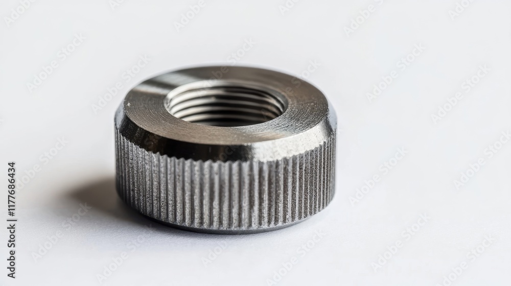 Close-Up of Metal Nut on White Background Close-Up of Metal Nut on White Background