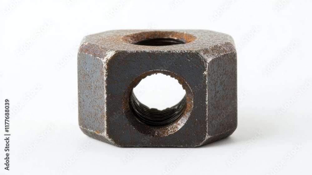 Rusty Hex Nut on White Background Rusty Hex Nut on White Background