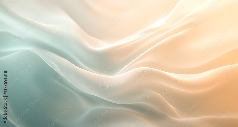 Obraz premium Blurred summer background in light blue and beige colors, soft gradient