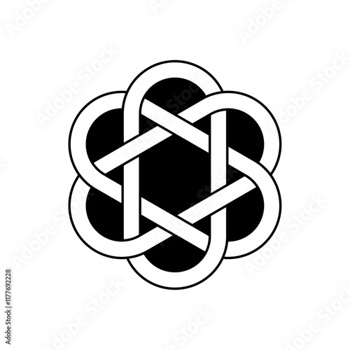 celtic knot trinity heart love endless vector on white background for tattoo symbol religion icon logo. vector illustration