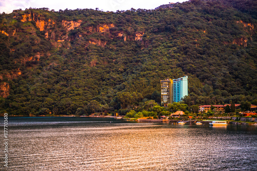 building in the mountain