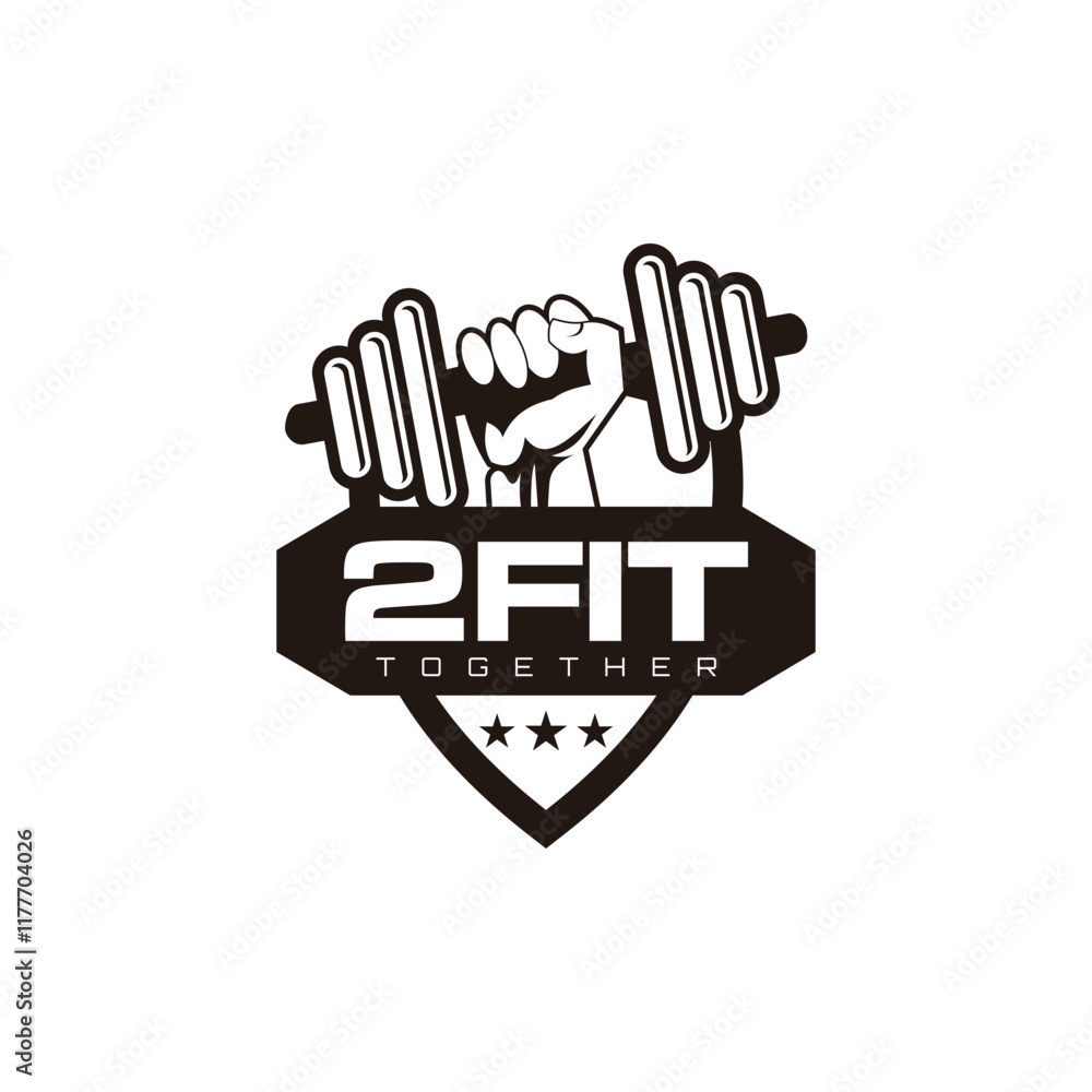 Fototapeta premium Modern 2FIT logo.