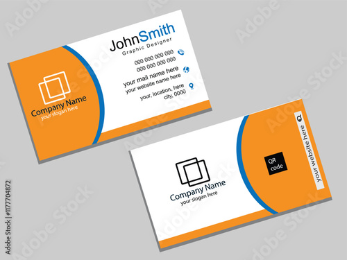Professional and Eye-Catching Business Card Design Featuring a Vibrant Yellow and Sky Blue Color Scheme