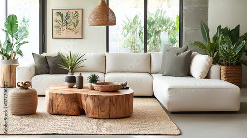 Wallpaper Mural natural style living room Torontodigital.ca