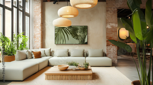 Wallpaper Mural modern comfortable living room Torontodigital.ca