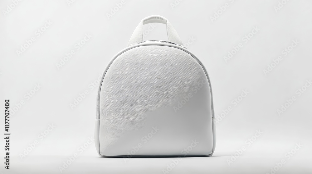 Stylish white backpack with sleek lines, isolated on white, perfect for modern and minimalist branding. Stylish white backpack with sleek lines, isolated on white, perfect for modern and minimalist branding.