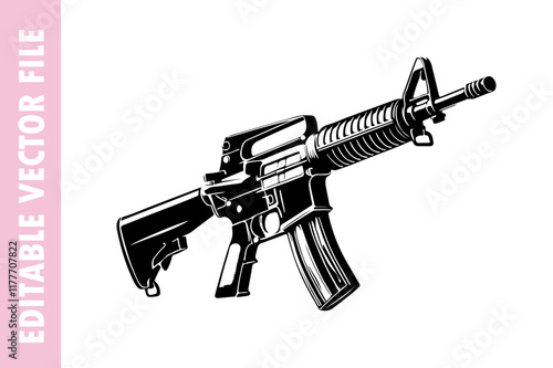 rifle isolated on white and black gun, rifle vector design