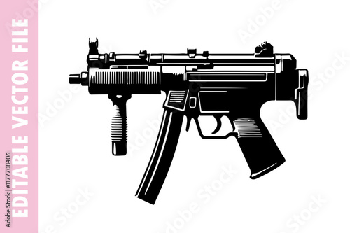 illustration of a gun, gun vector silhouette illustration