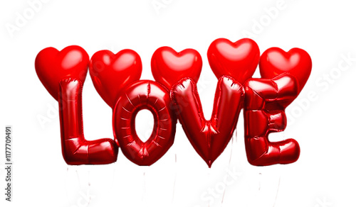 Balloon in shape of word LOVE for  valentine's day celebration
