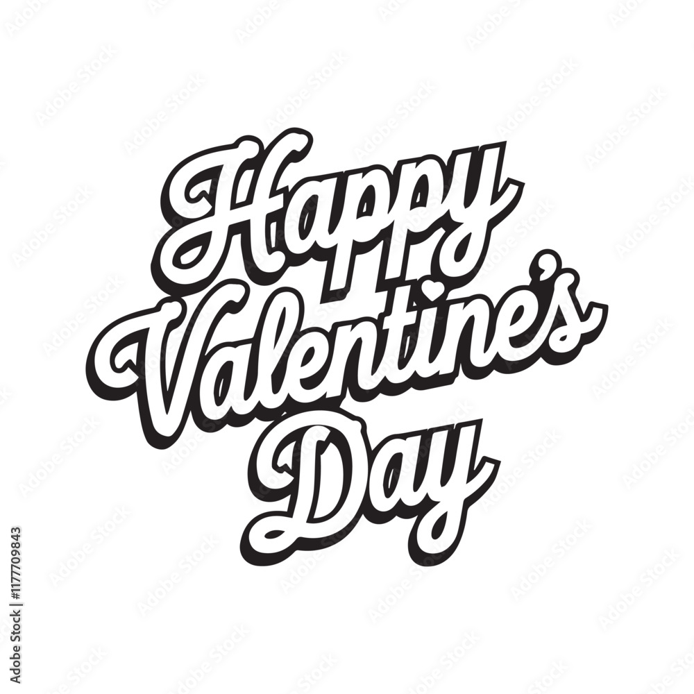 Happy Valentines Day greeting card. Calligraphic design for print cards, banner, poster Hand drawn text lettering for Valentines Day with hearts shape Vector illustration isolated on white background. Happy Valentines Day greeting card. Calligraphic design for print cards, banner, poster Hand drawn text lettering for Valentines Day with hearts shape Vector illustration isolated on white background.