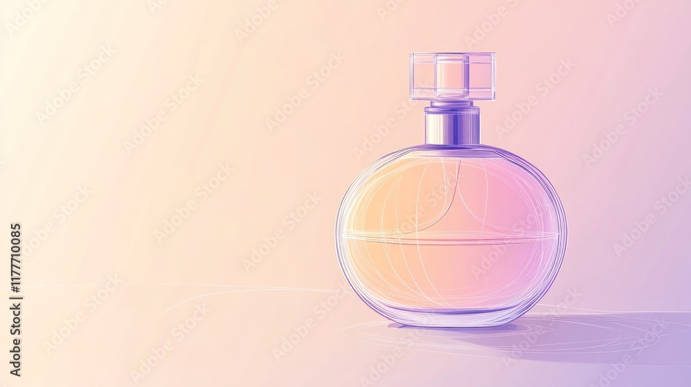 Elegant Perfume Bottle Design: A Pastel Dream in Pink and Purple Hues Elegant Perfume Bottle Design: A Pastel Dream in Pink and Purple Hues