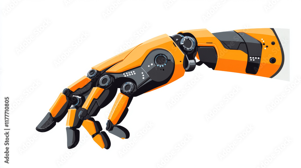 Robot arm icon. Robot arm icon on a white background, isolated. The icon has three uses in applications and websites. Vector illustration. Robot arm icon on a white background.