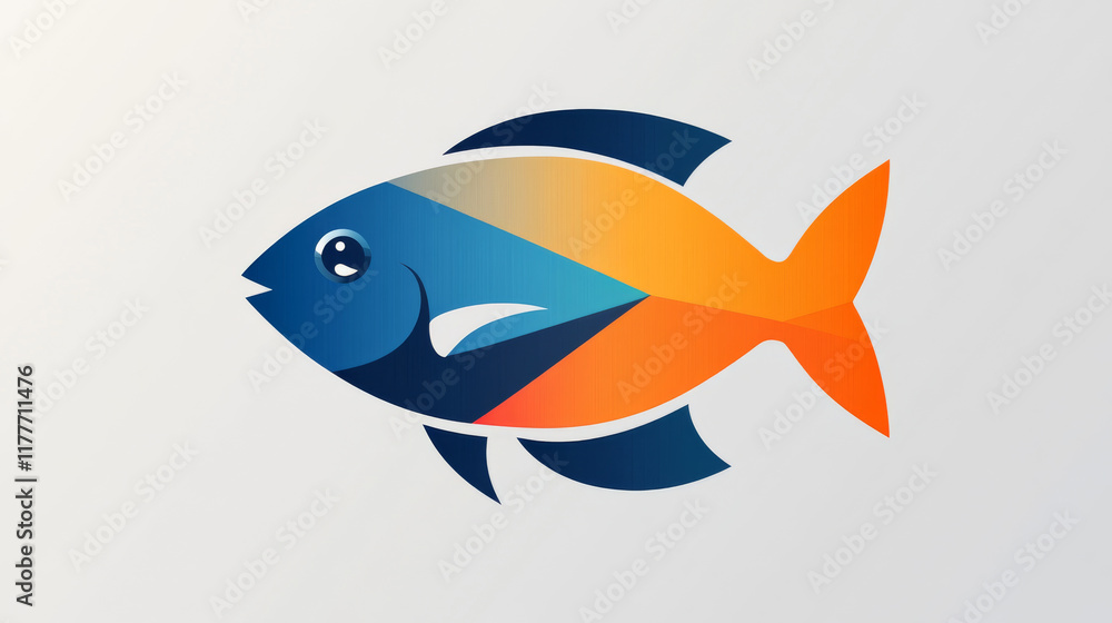 Obraz premium Vector logo fish. Brand logo in the form of perch