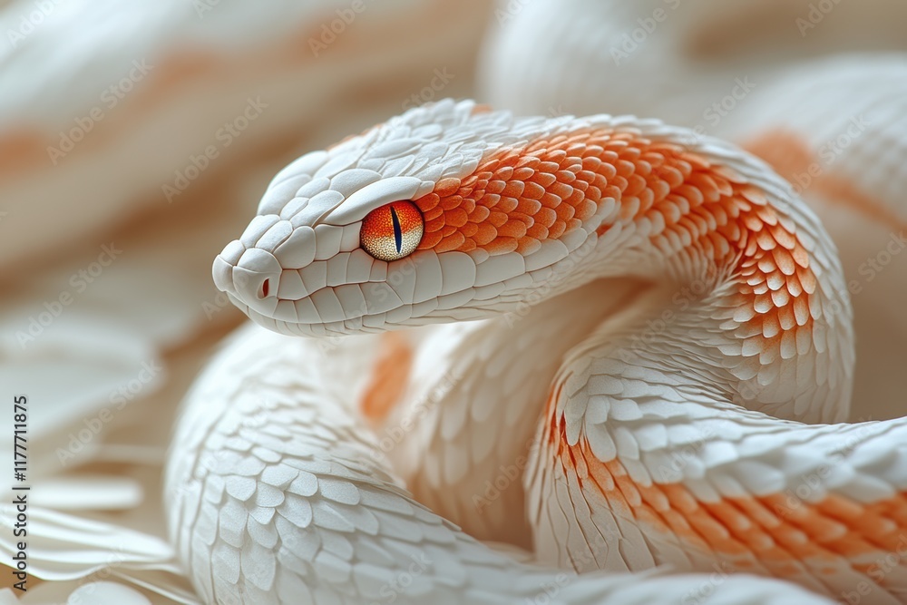 Fototapeta premium Elegant Minimalist Snake Design with Layered Texture and Color