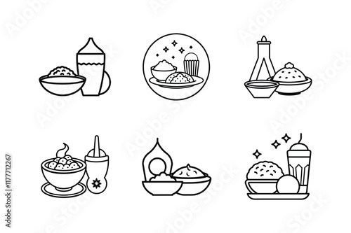 suhoor meal illustration icon vector