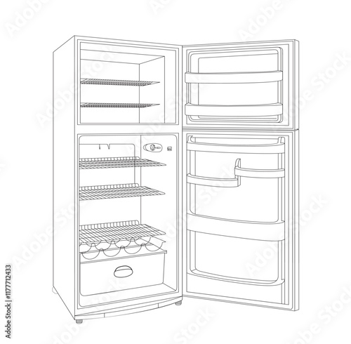 refrigerator isolated on white background