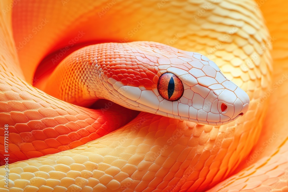 Fototapeta premium Sleek and Minimalist Design of a Snake with Layered Patterns