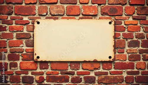 Wallpaper Mural Empty sign on rustic brick wall, potential for creativity Torontodigital.ca