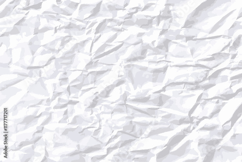 White crumpled paper texture. Vector illustration.