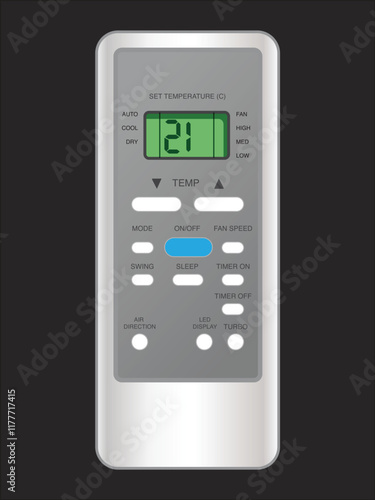 remote isolated on black background.