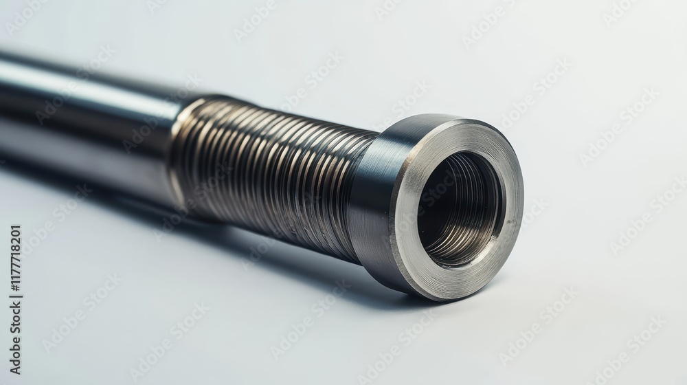 Close-Up of Metal Industrial Pipe with Threaded Detail Close-Up of Metal Industrial Pipe with Threaded Detail