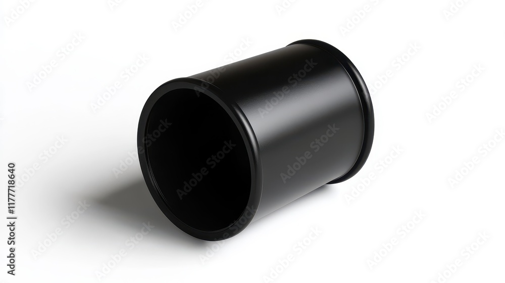 Black Cylinder on White Background for Creative Use Black Cylinder on White Background for Creative Use