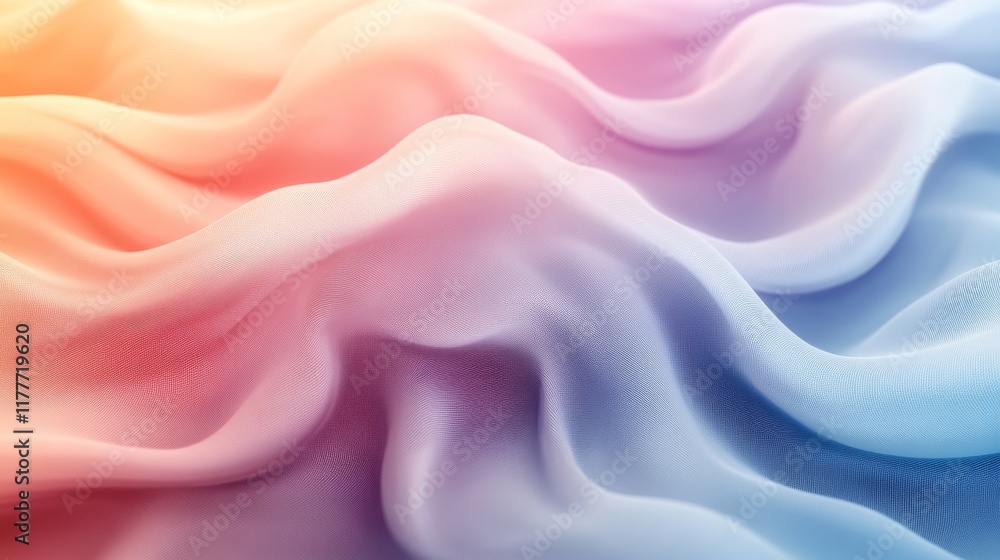 Abstract Pastel Fabric Waves Flowing Softly Abstract Pastel Fabric Waves Flowing Softly