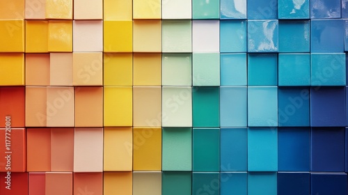 Colorful blocks arranged in a gradient pattern