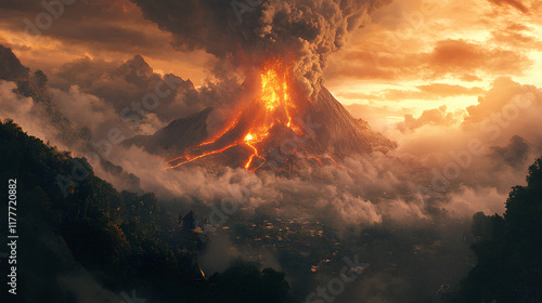 Wallpaper Mural lava on a mountain Torontodigital.ca