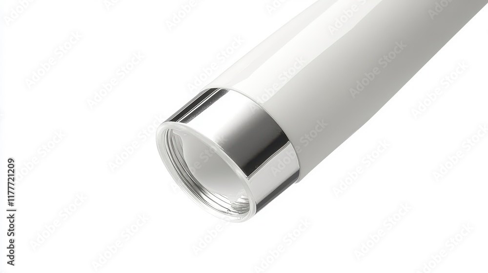 Sleek Modern White and Silver Tube Design
