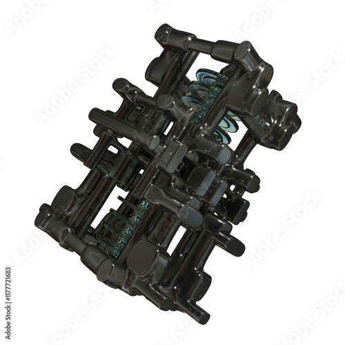 Metal abstract shape, 3d render photo