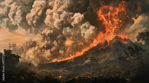 Wallpaper Mural fire and thick clouds mixed together Torontodigital.ca