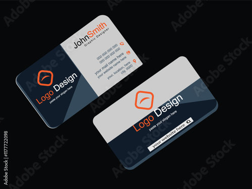 Elegant and Professional Business Card Design with a Sophisticated Blue Theme to Elevate Your Brand Identity