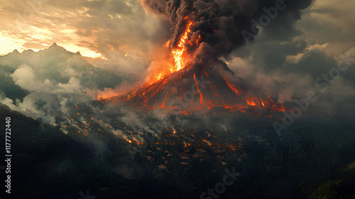 Wallpaper Mural burning fire in the forest Torontodigital.ca