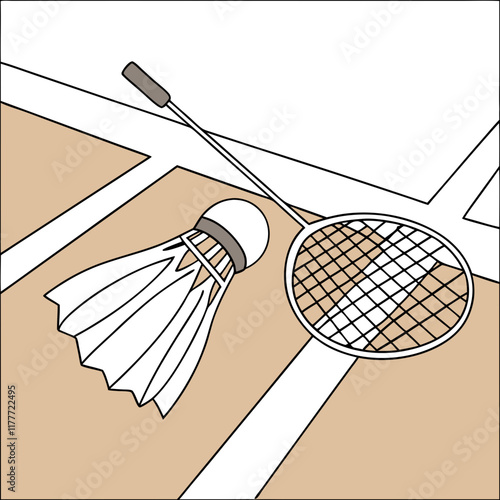 badminton racket and shuttlecock