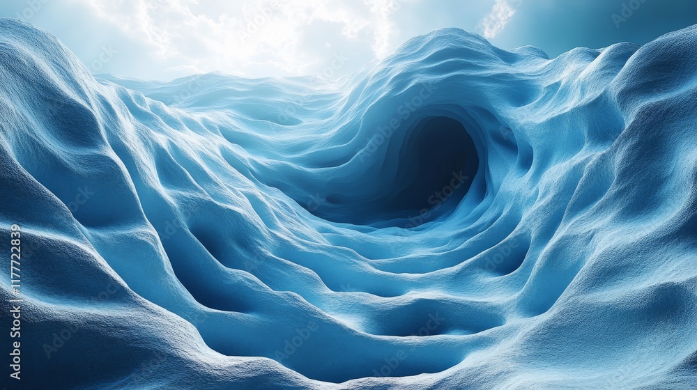 A wave in the ocean with a hole in the middle A wave in the ocean with a hole in the middle