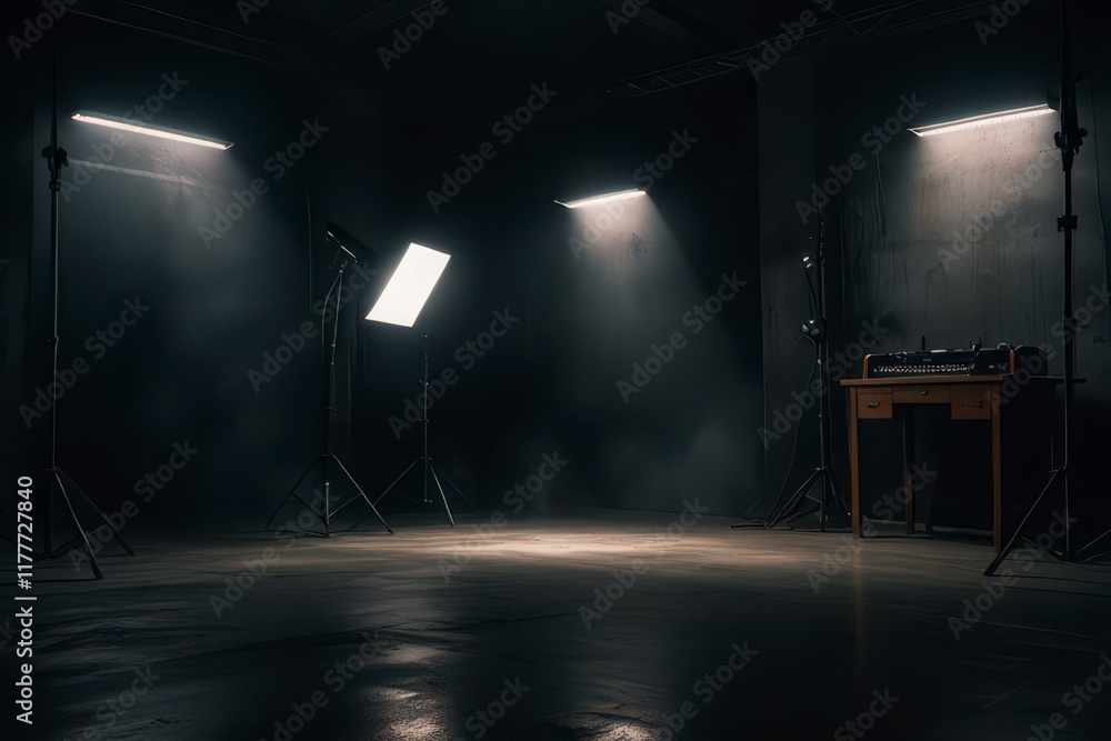 Dark photography studio moody atmosphere. Dark photography studio moody atmosphere.