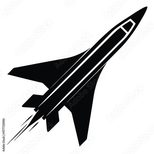 illustration of supersonic passenger airplane 