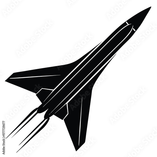 illustration of supersonic passenger airplane 