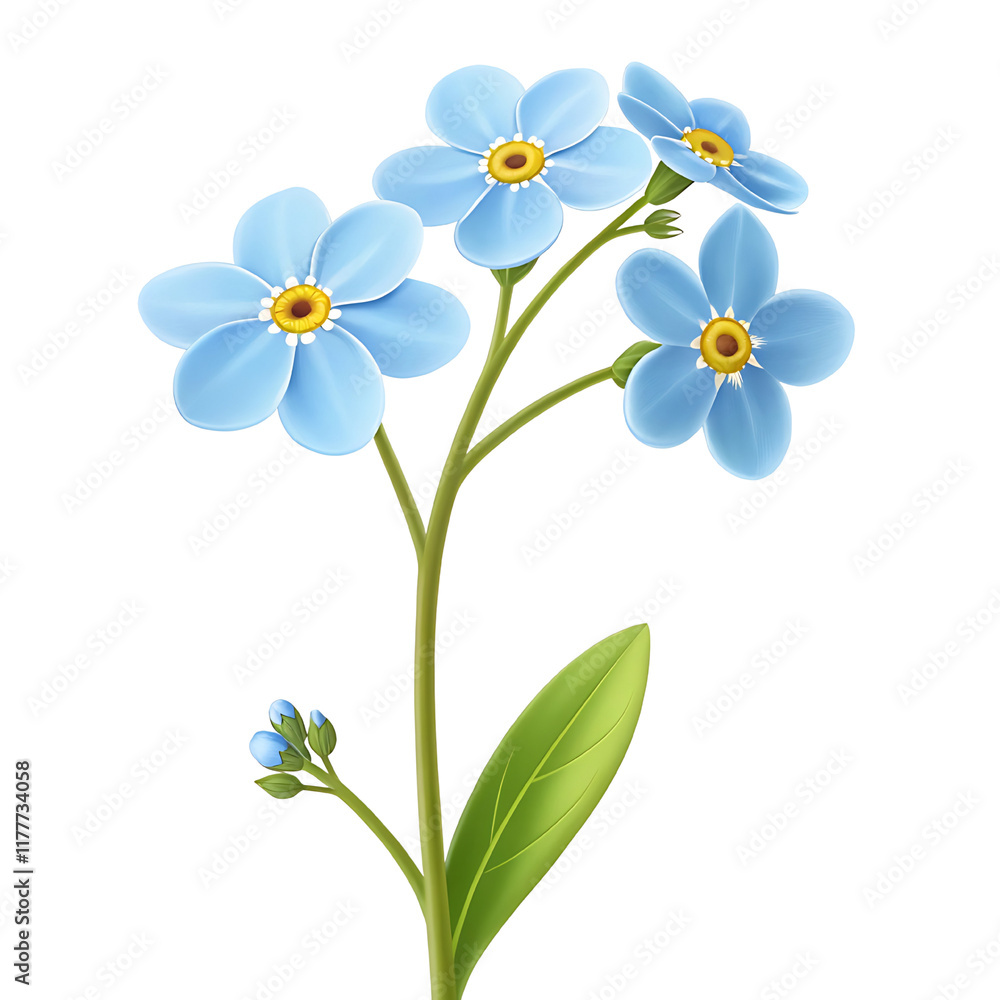 Forget Me Not Blue flower isolated PNG Clipart with transparent background Forget Me Not Blue flower isolated PNG Clipart with transparent background