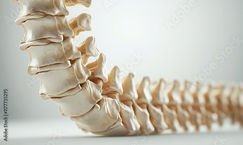 3D Model of Human Spine, Detailed Anatomy, Medical Illustration photo